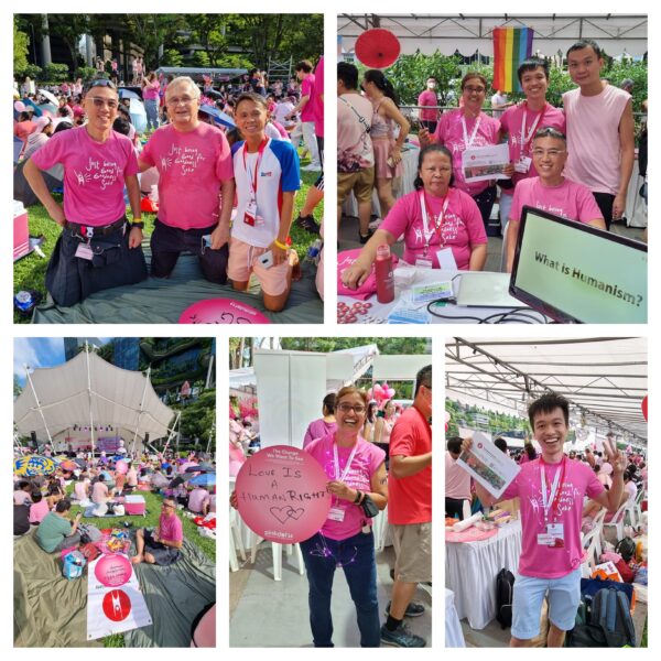 Photos of Humanists at Pink Dot 2022